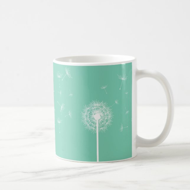 Cute White Dandelions Coffee Mug (Right)