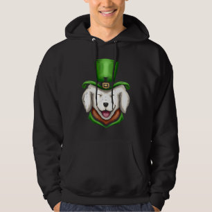 Cute White Dog Golden Retriever Green Hat St Patri Hoodie