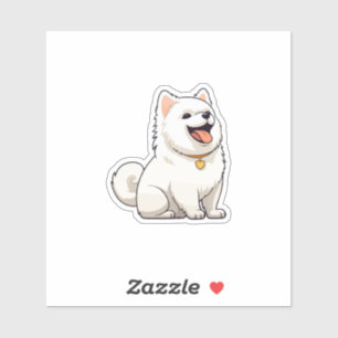 Cute White dog sticker
