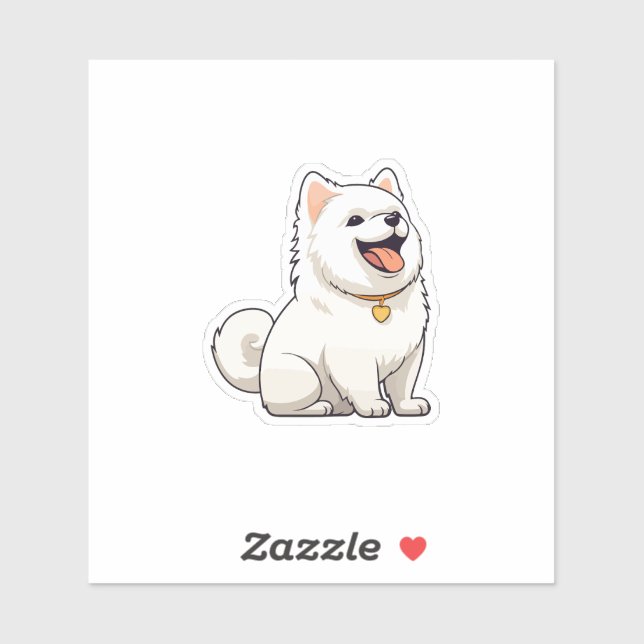 Cute White dog sticker (Sheet)