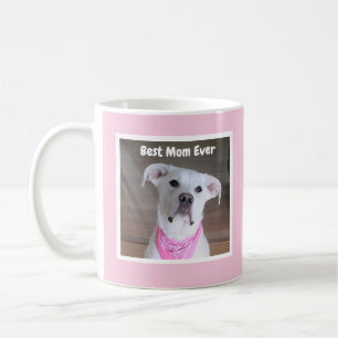 Cute White Dog Wearing Pink Scarf Best Mum Coffee Mug