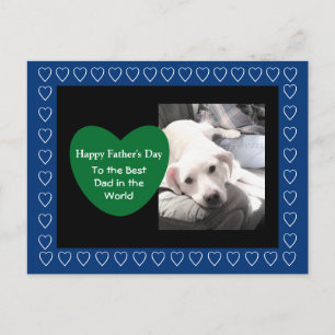 Cute White Dog With Best Friend Dad Father's Day Postcard
