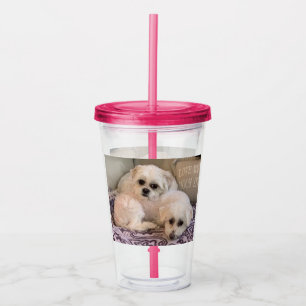 Cute White Dogs Acrylic Tumbler