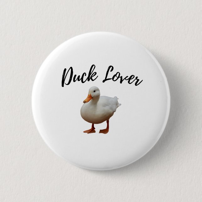 Cute White Duck 6 Cm Round Badge (Front)