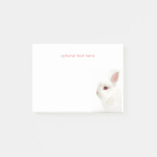 Cute white dwarf rabbit pet sitter post-it notes