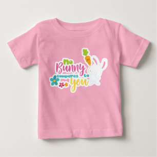 CUTE WHITE EASTER BUNNY WITH CARROTS & EGGS BABY T-Shirt
