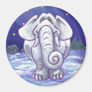 Cute White Elephant Gift Magnet