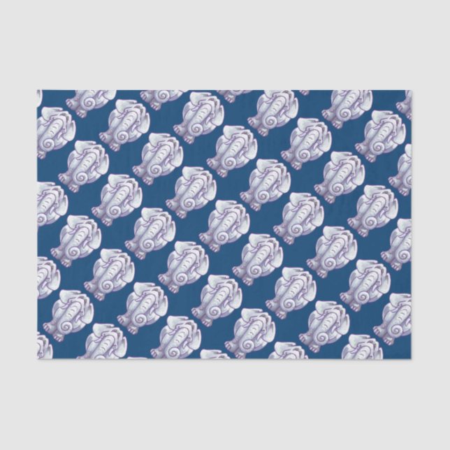 Cute White Elephant Gift Tissue Paper (Front)