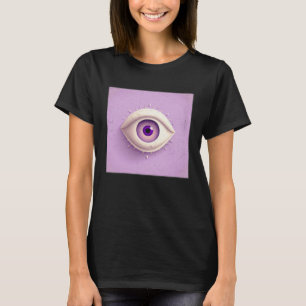 Cute White Eye Illustration Pastel Color Women Men T-Shirt
