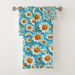 🌸 Cute White Floral Bathroom Decor 🌸 Bath Towel Set