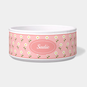 Cute White Flower Pattern On Pink & Custom Name