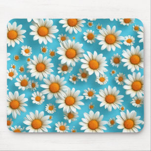 Cute White flowers Mouse Pad