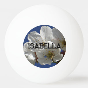 Cute White Flowers Ping Pong Ball