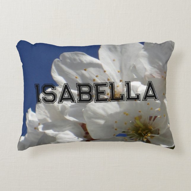 Cute White Flowers Throw Pillow (Front)