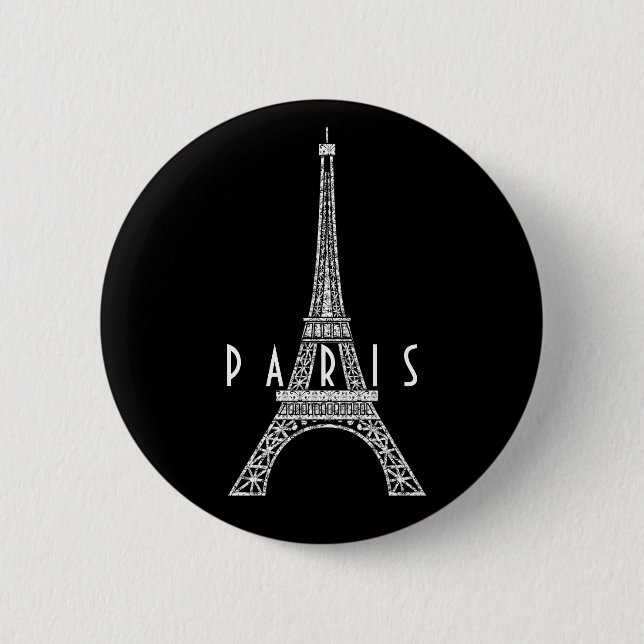 Cute white France Paris Eiffel tower 6 Cm Round Badge (Front)