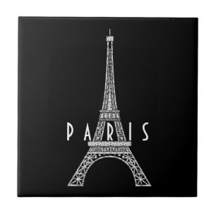 Cute white France Paris Eiffel tower Ceramic Tile