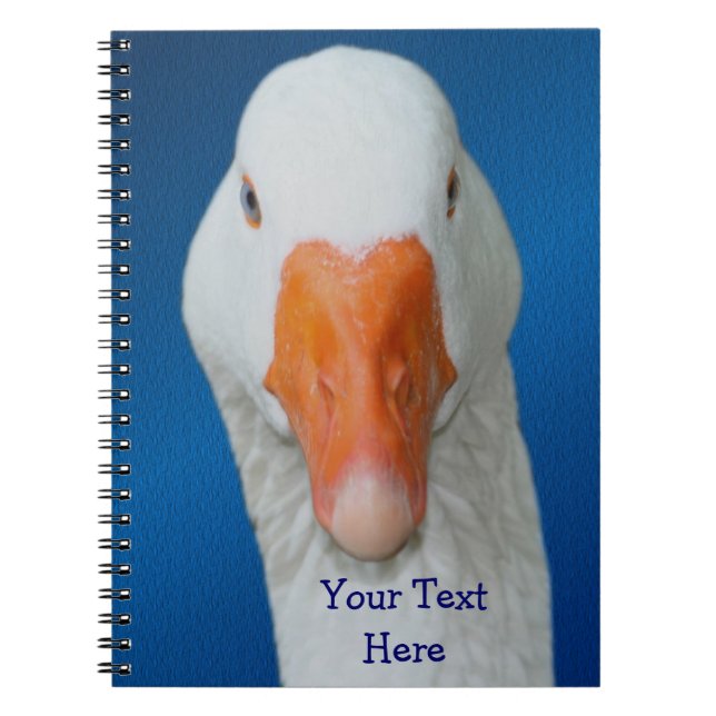 Cute White Goose Personalised Notebook (Front)