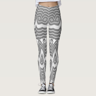 Cute white & grey classic "Ratti_Creative_Arts" Leggings