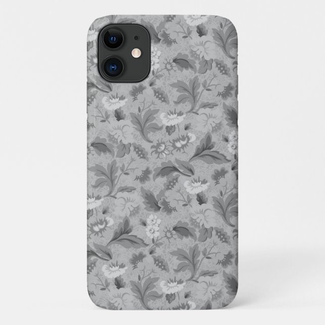 Cute white grey floral background design Case-Mate iPhone case (Back)