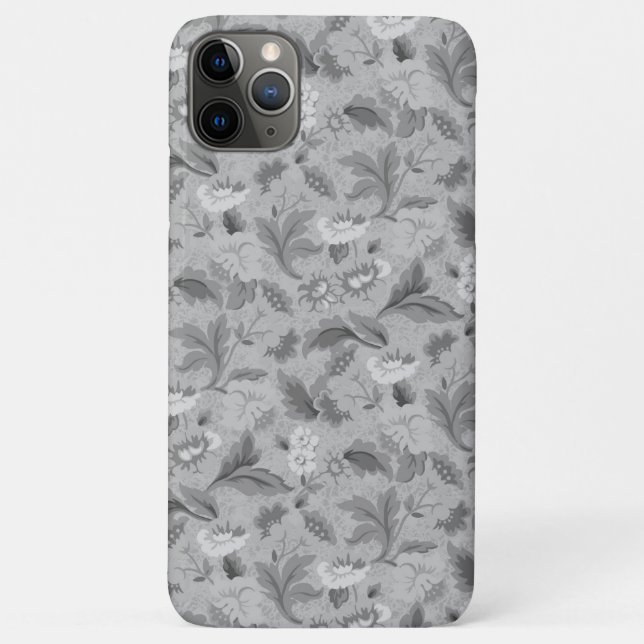 Cute white grey floral background design Case-Mate iPhone case (Back)
