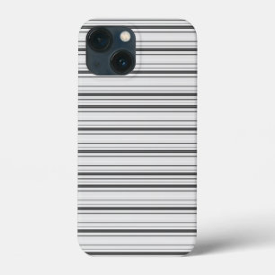 Cute white grey stripes iPhone 13 mini case