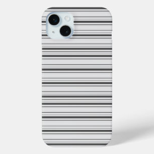 Cute white grey stripes iPhone 15 mini case