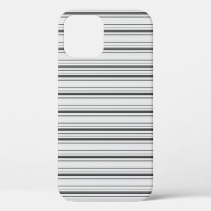 Cute white grey stripes iPhone 12 case