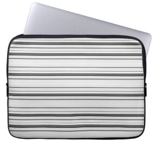 Cute white grey stripes laptop sleeve
