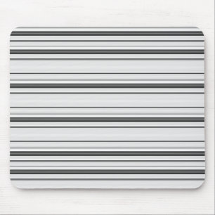Cute white grey stripes mouse pad