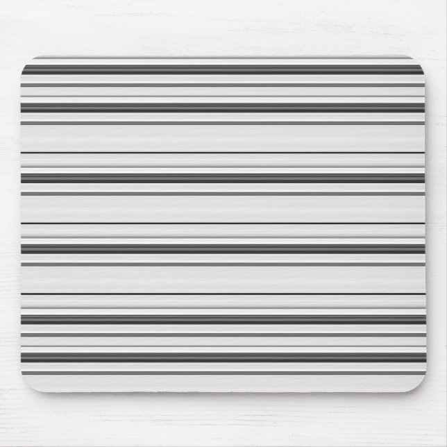 Cute white grey stripes mouse pad (Front)