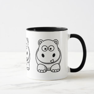 Cute White Hippo Mug