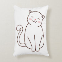 Cute White Kawaii Smiling Cat
