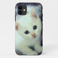 Cute white kitten iphone case