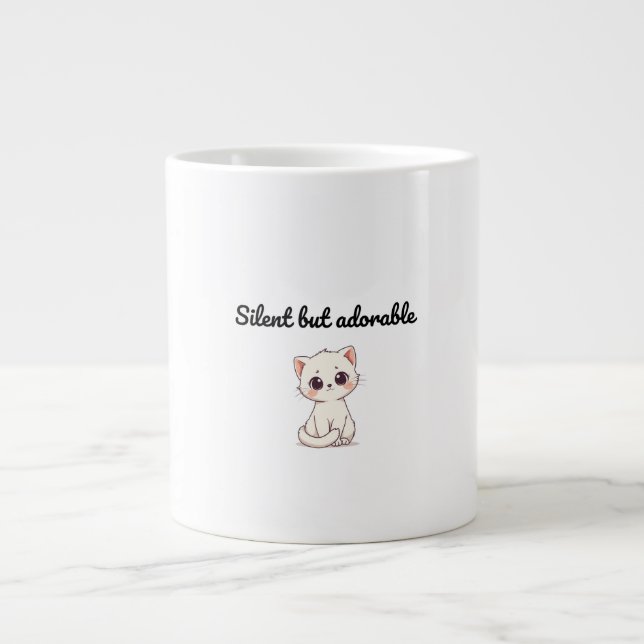 Cute White Kitten Mug – Fun Gift for Cat Lovers &  (Front)