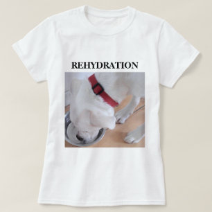 Cute White Labrador Mix Puppy Dog Drinking Water T-Shirt