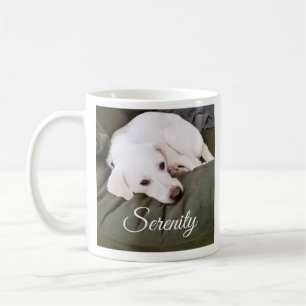 Cute White Labrador Mix Puppy Dog Serenity Peace Coffee Mug