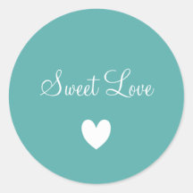 Cute White Love Heart Teal Blue Personalised