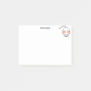 Cute white mouse & calligraphy post-it notes