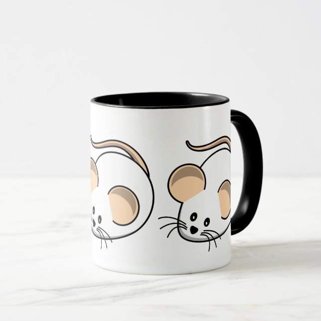 Cute White Mouse Pet Design Mug (Front Right)
