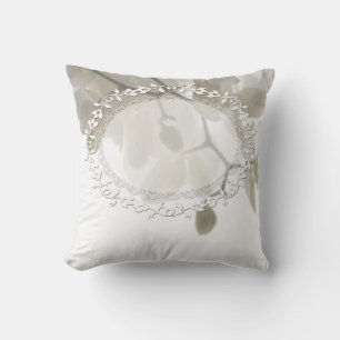 Cute white orchids cushion