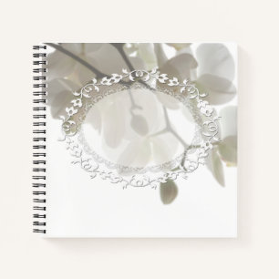 Cute white orchids notebook
