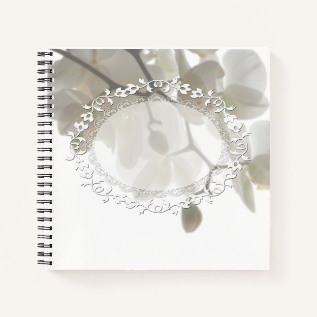 Cute white orchids notebook (Front)