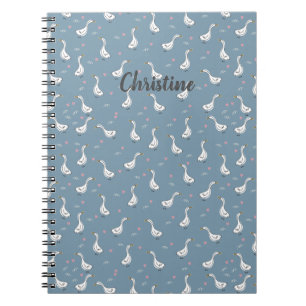 Cute White Pekin Duck Pattern Notebook