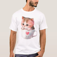 Cute White-Pink Cat in a Tea Cup (2)