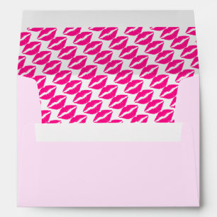 Cute white pink kisses pattern envelope