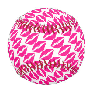 Cute white pink kisses pattern neck tie Case-Mate Baseball