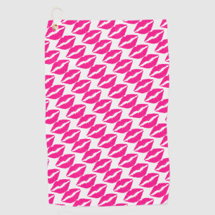 Cute white pink kisses pattern neck tie Case-Mate  Golf Towel