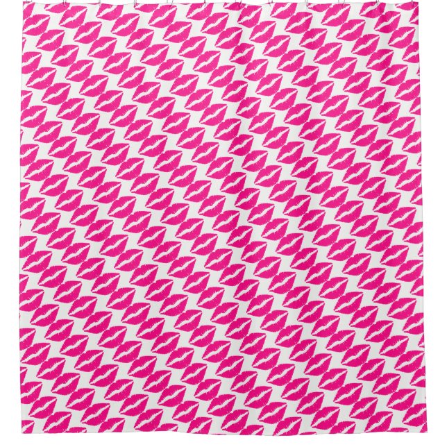 Cute white pink kisses pattern neck tie Case-Mate  Shower Curtain (Front)