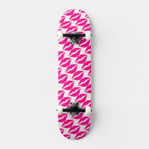 Cute white pink kisses pattern neck tie Case-Mate  Skateboard
