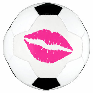 Cute white pink kisses pattern neck tie Case-Mate Soccer Ball